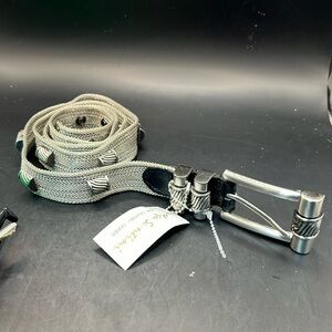 Olga Santini metal and leather belt. XL